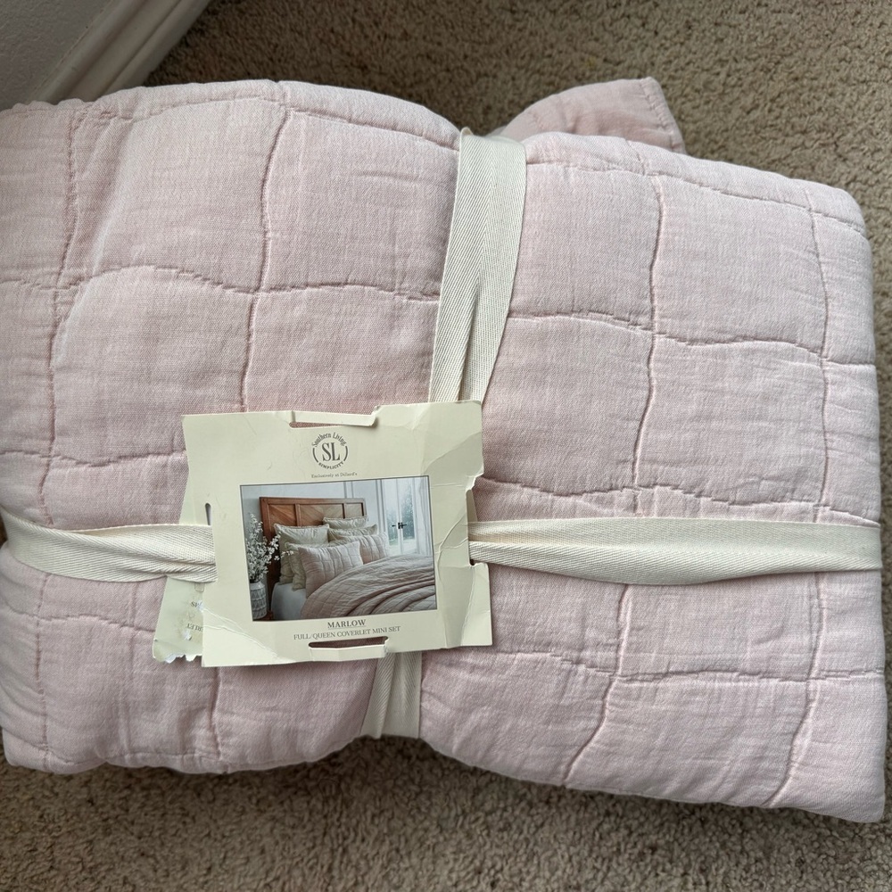 Southern Living Marlow Coverlet Mini Set Blush Pink - Picture 2 of 6
